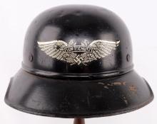 WWII GERMAN REICH LUFTSCHUTZ AIR DEFENSE HELMET