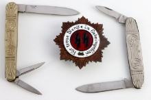 WWII GERMAN SS POLICE BADGE FIRST CLASS & KNIVES