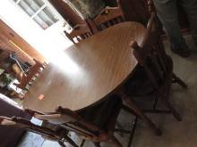 DINING TABLE W/ 6 CHAIRS   65 " W/ LEAF