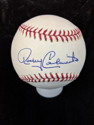 Rocky Colavito signed baseball & a signed check PSA/DNA