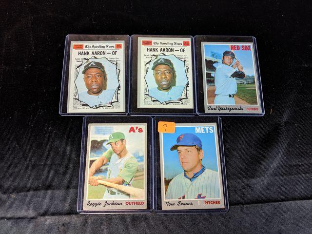 70 Topps baseball lot w/ 5 stars, inc: Seaver, Jackson, Yaz, Aaron (2)