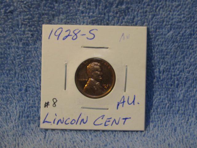 1928S LINCOLN CENT AU