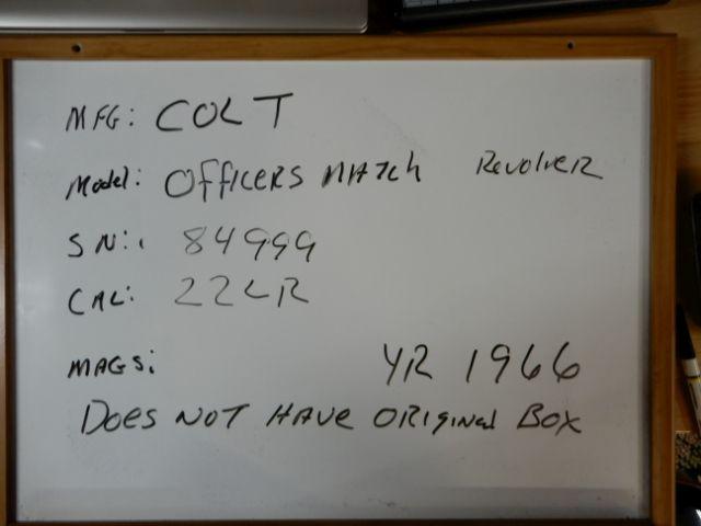 Colt Officer's, 22 LR
