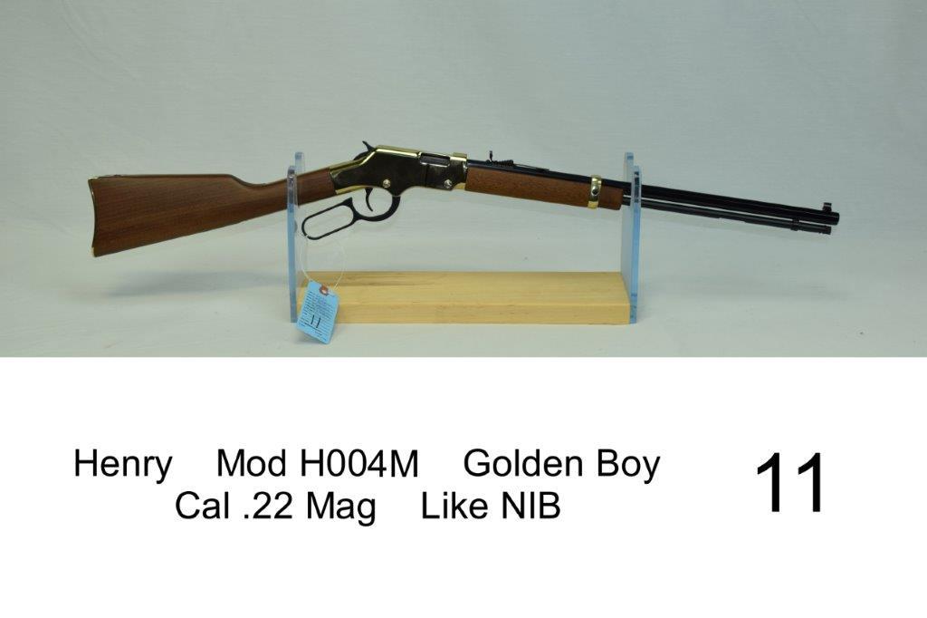 Henry    Mod H004M    Golden Boy    Cal .22 Mag    SN: GB111641M    Condition: Like NIB