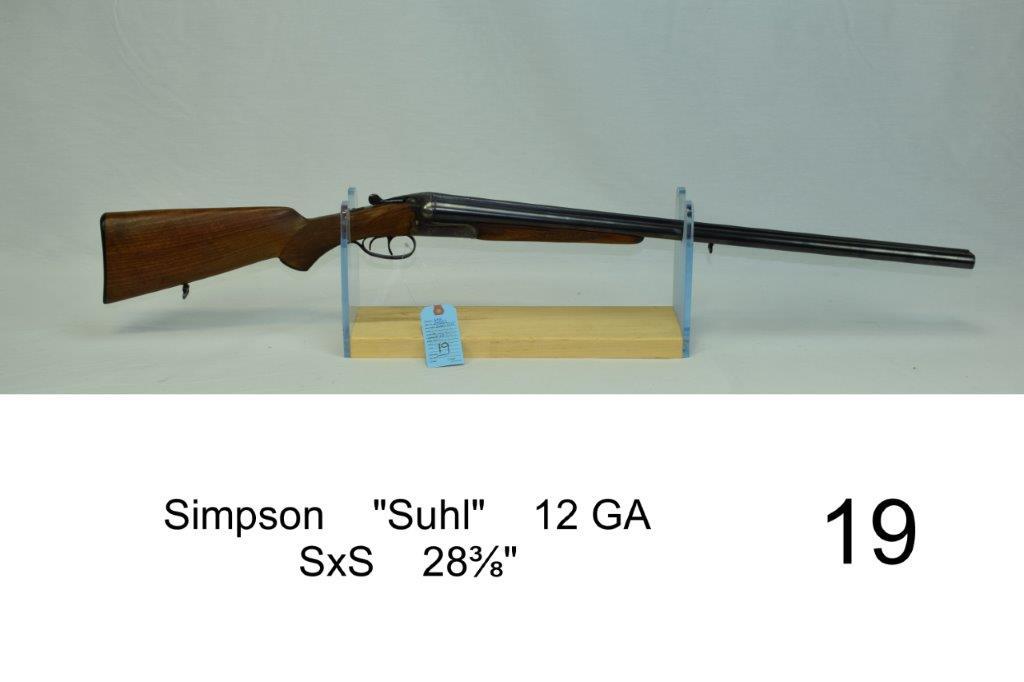 Simpson    "Suhl"    12 GA    SxS    28?"    SN: 243101    Condition: 75%