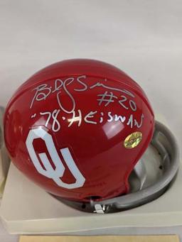 Billy Sims, Jan Stenerud & Cliff Branch signed mini-helmets, certed