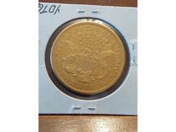 1874CC $20. LIBERTY HEAD GOLD PIECE AU