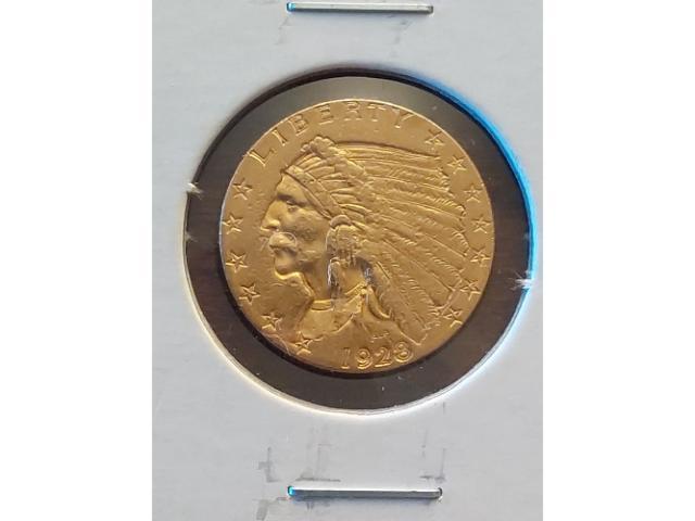 1928 $2.50 INDIAN HEAD GOLD PIECE AU+