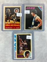 (3) Pete Maravich Cards - 1978-79, 1975-76, 1973-74