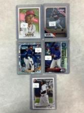 (5) Top Current Baseball Star Rookie Cards - Soto, Carroll, Tatis, Guerrero, Dominguez