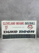 Rare Cleveland Indians Duke Beer Tin Scoreboard Sign