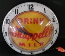 Vintage Chappell's Milk Double Bubble Lighted Clock