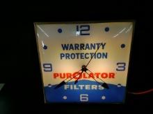 PAM Purolator Filters Lighted Advertising Clock