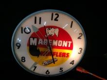 Vintage Maremont Mufflers Lighted Glass Clock