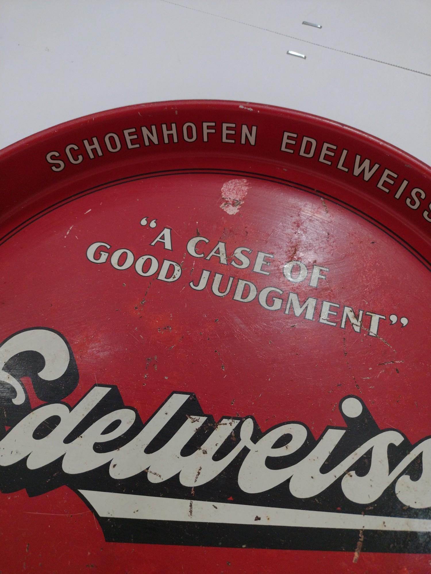 Edelweiss Beer Advertising Tin Tray