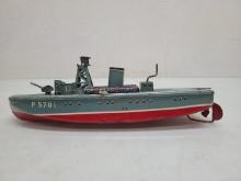 SAN US Military P5701 Wind Up Friction Toy Boat