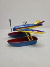 Ohio Art Wind Up Sea Patrol Tin Toy Airplane