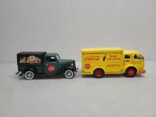 2 Coca-Cola Die Cast Toy Trucks. 1 Danbury Mint