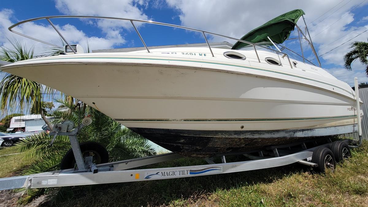 1997 26' Monterrey Cabin Cruiser Boat w/ Aluminum Tandem Trailer