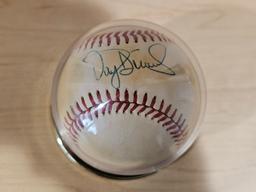 Player Signed Baseball in Display Case