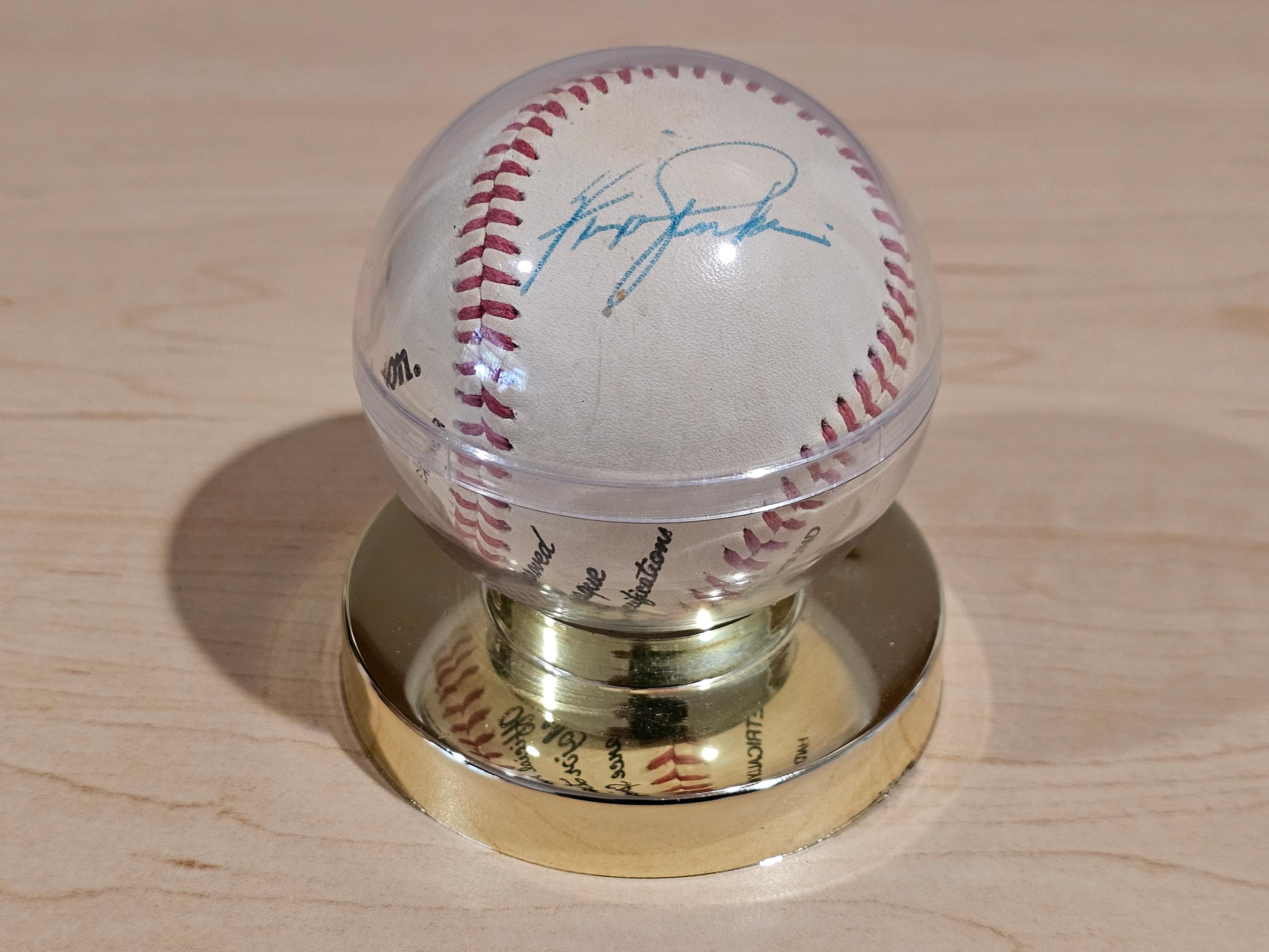 Ferguson Jenkins Signed Baseball in Display Case