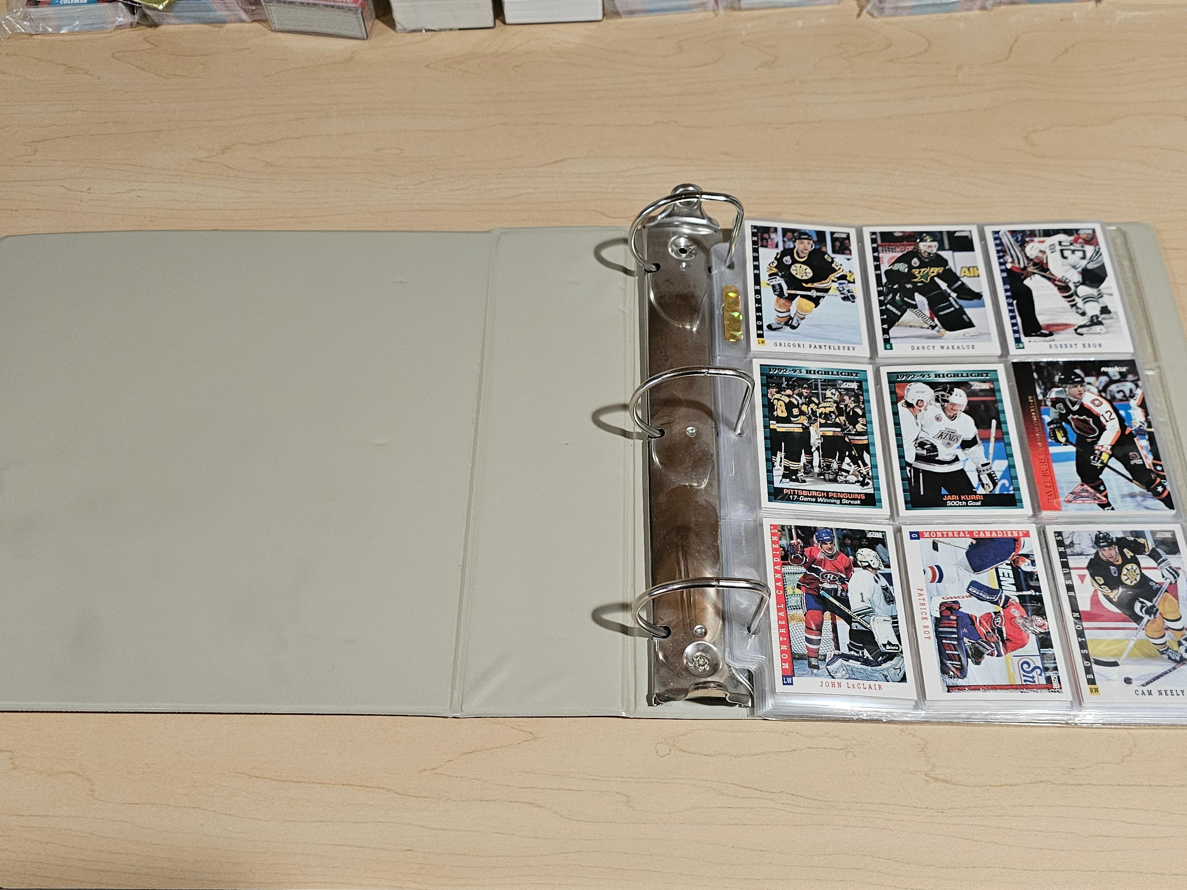Assorted Hockey Trading Cards Collection in Binder