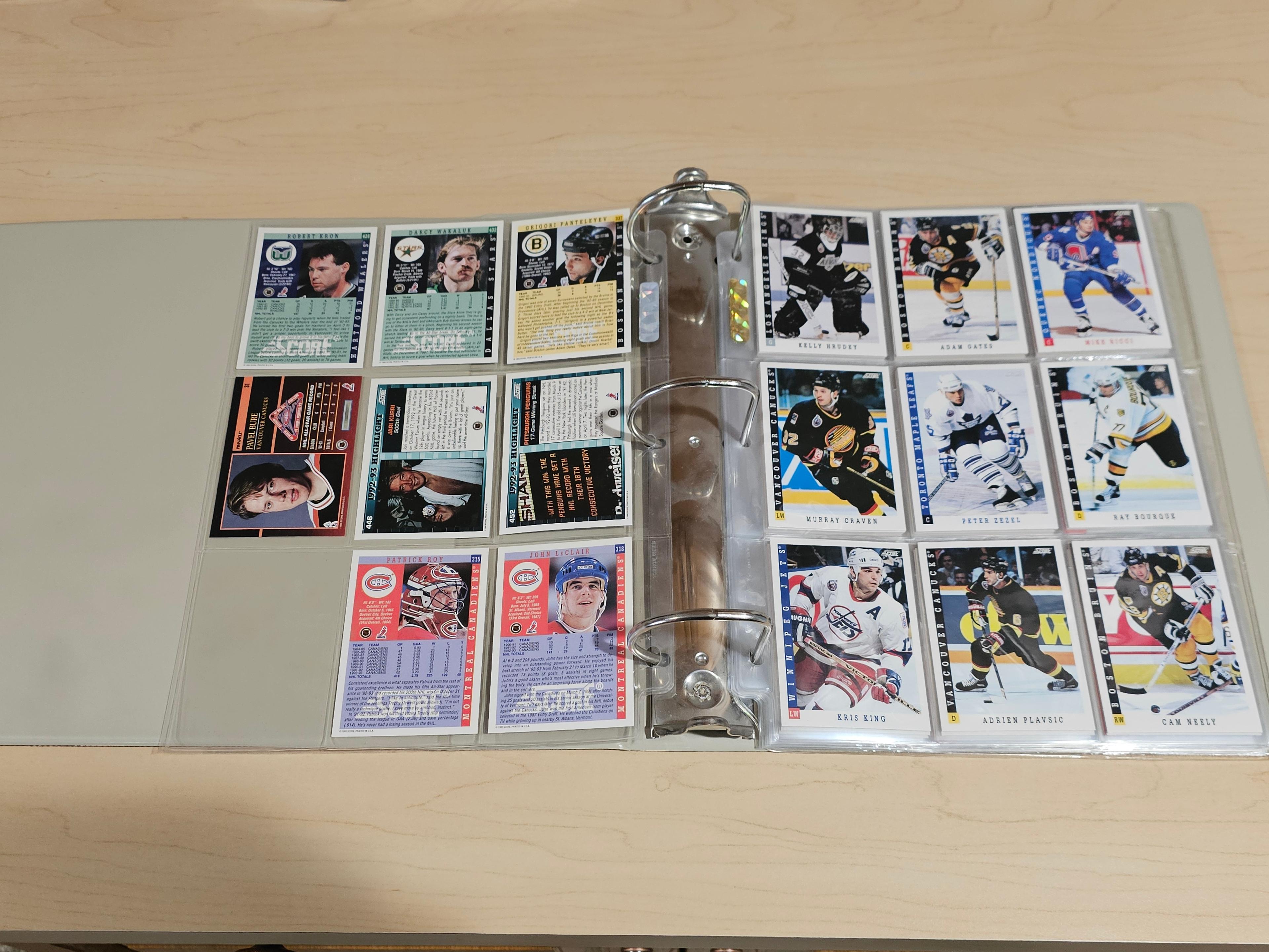 Assorted Hockey Trading Cards Collection in Binder