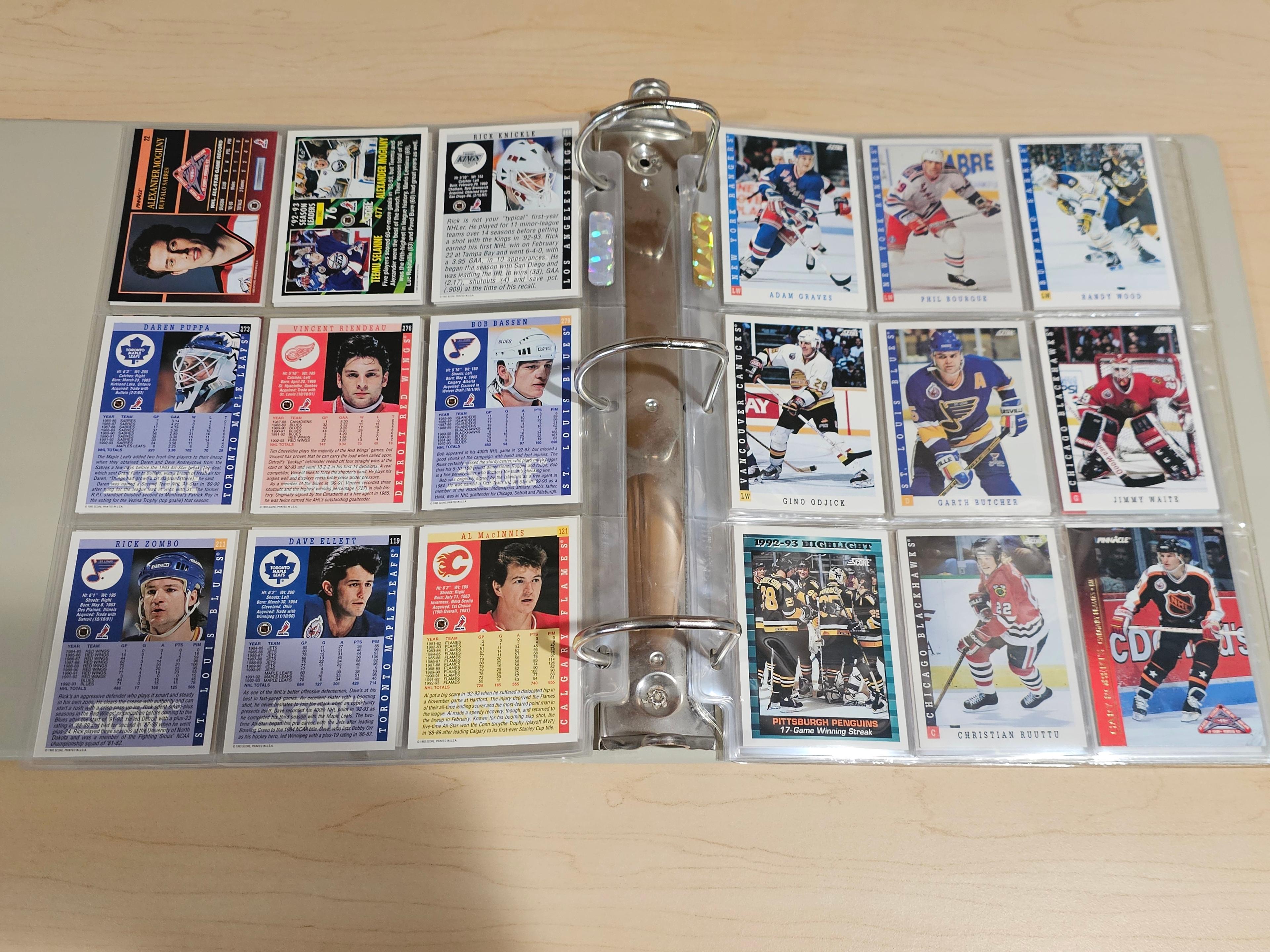 Assorted Hockey Trading Cards Collection in Binder