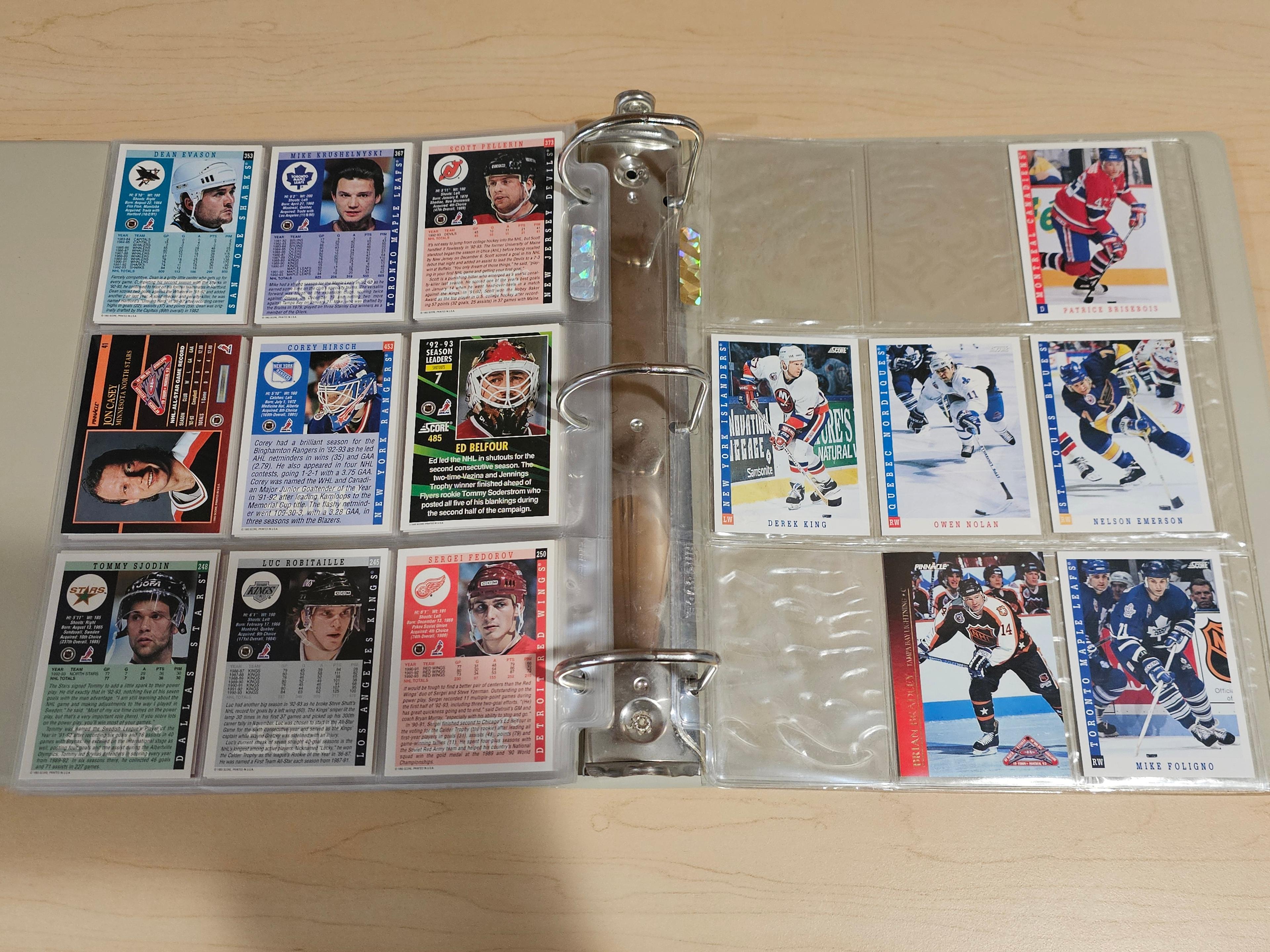 Assorted Hockey Trading Cards Collection in Binder