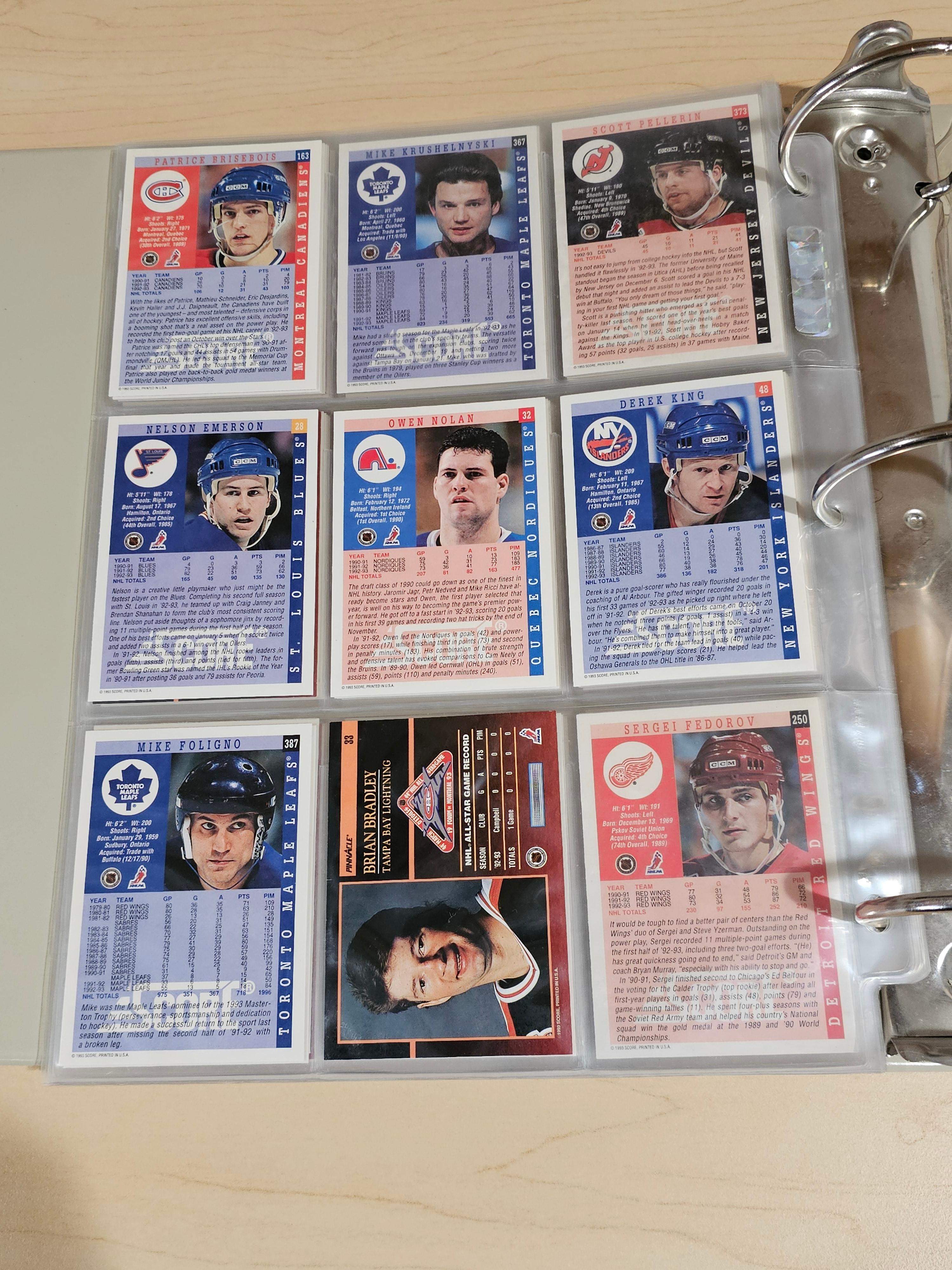 Assorted Hockey Trading Cards Collection in Binder