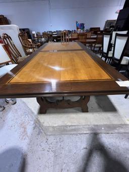 Mediterranean Style Table ,Top Made of Vintage Wood, Wood and Iron Base - 90.5 " x  43"  x  31 "