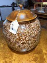 Ceramic Cookie Jar with Wood Top