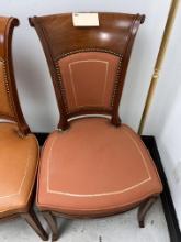 Leather and Nail Head Arm Chair Eteched in Gold