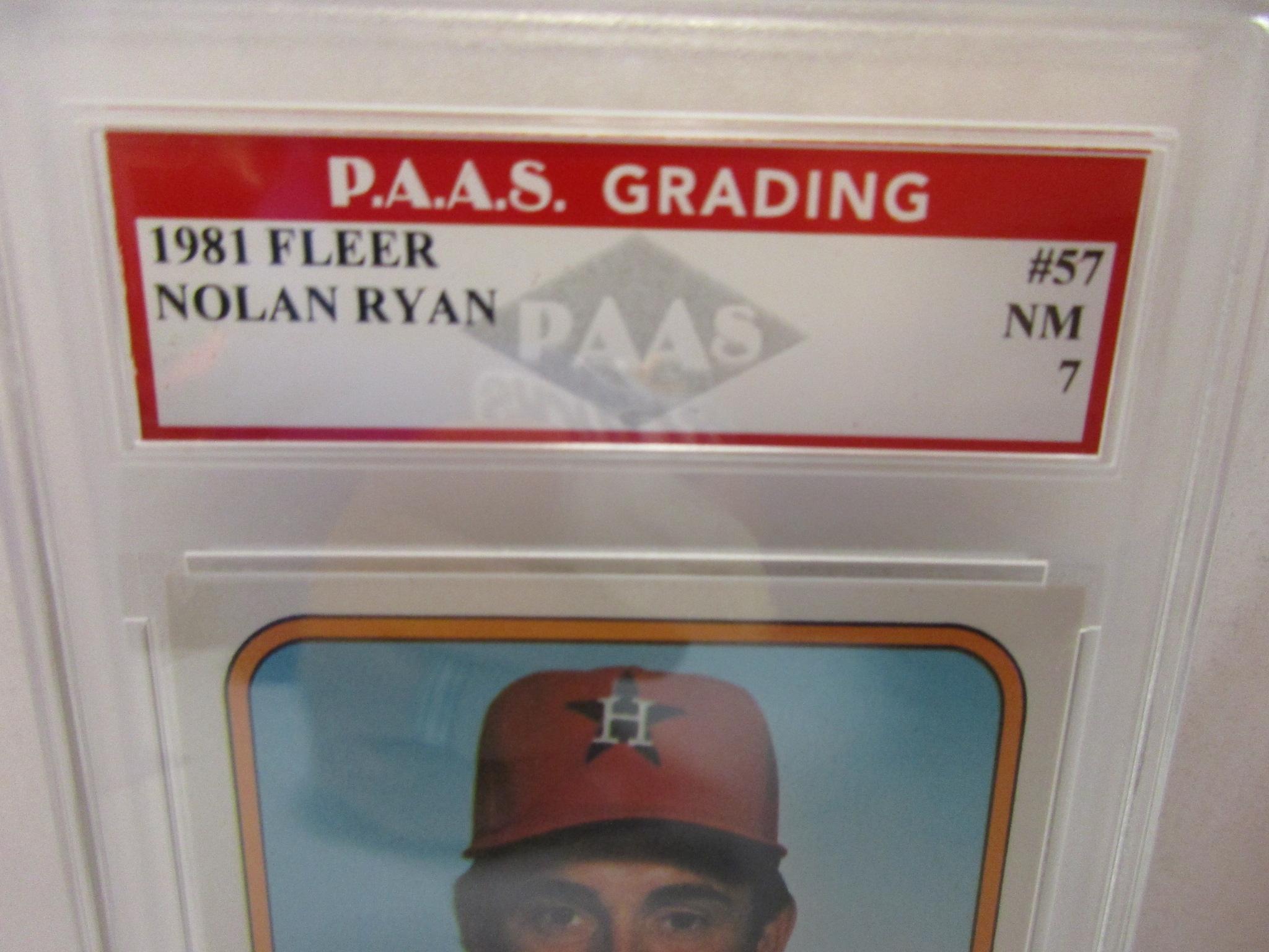 Nolan Ryan Houston Astros 1981 Fleer #57 graded PAAS NM 7