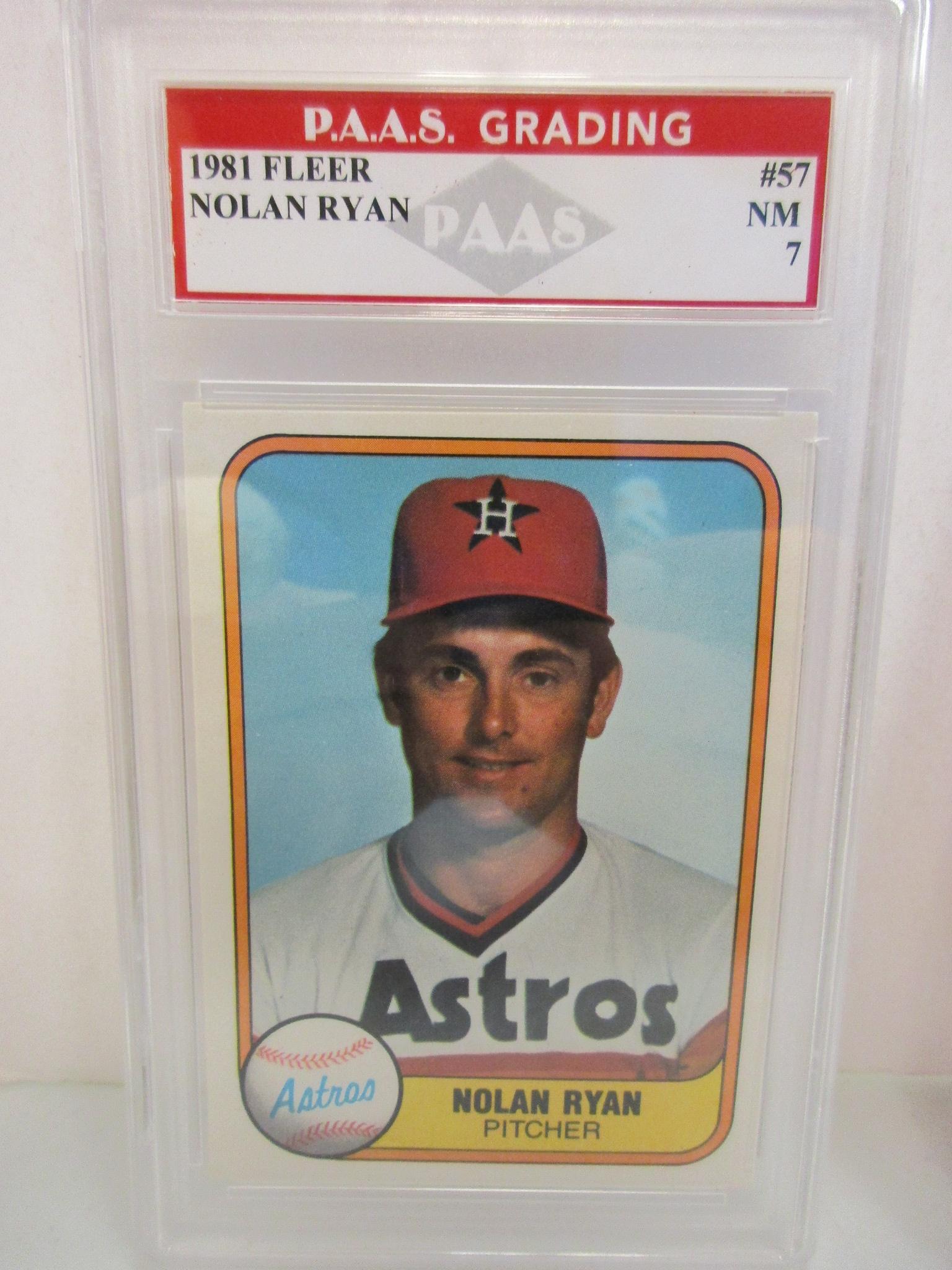 Nolan Ryan Houston Astros 1981 Fleer #57 graded PAAS NM 7