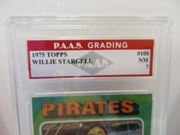 Willie Stargell Pittsburgh Pirates 1975 Topps #100 graded PAAS NM 7