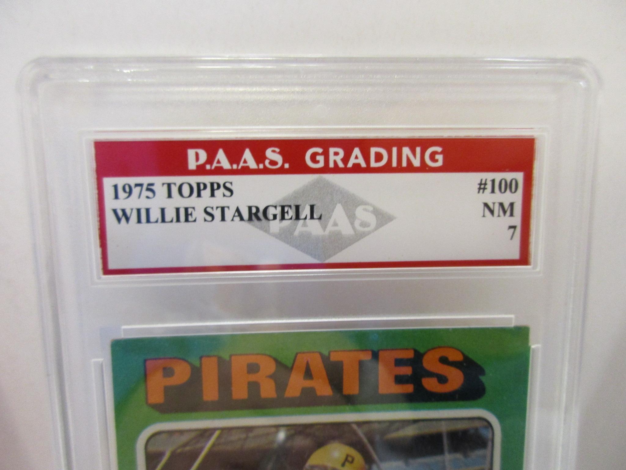 Willie Stargell Pittsburgh Pirates 1975 Topps #100 graded PAAS NM 7