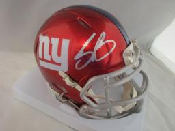 Saquon Barkley of the NY Giants signed autographed mini football helmet PAAS COA 972