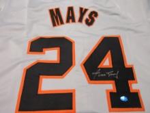 Willie Mays of the San Francisco Giants signed autographed baseball jersey TAA COA 931