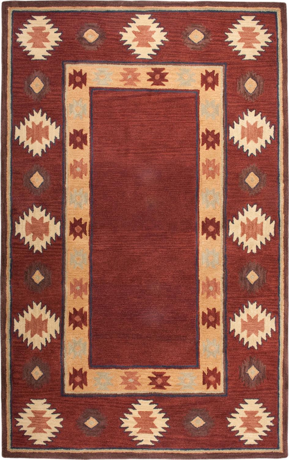 Rizzy Home Burgundy Rug In Wool 3' x 5'