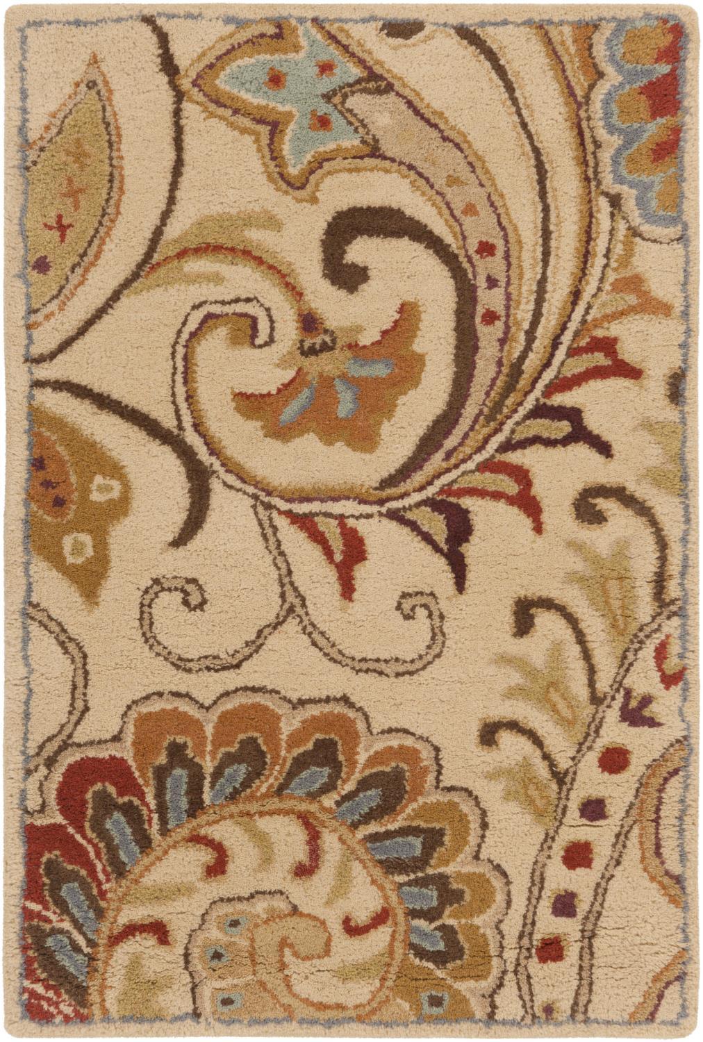 Surya AUR-1008 Aurora Classic Paisleys and Damasks Beige 2' x 3' Area Rug