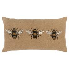 Rizzy Home Transitional Bee Pillow Cover With Natural Finish COVT16591NT001426