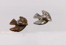 Pre-Columbian Moche Silver Bird Pair