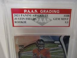 Justin Fields Chicago Bears 2021 Panini Absolute ROOKIE #108 graded PAAS Gem Mint 9.5