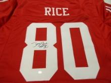 Jerry Rice of the San Francisco 49ers signed autographed football jersey PAAS COA 583