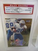 Barry Sanders Detroit Lions 1999 Fleer Ultra Gold Medallion #150G graded PAAS Gem Mint 9.5