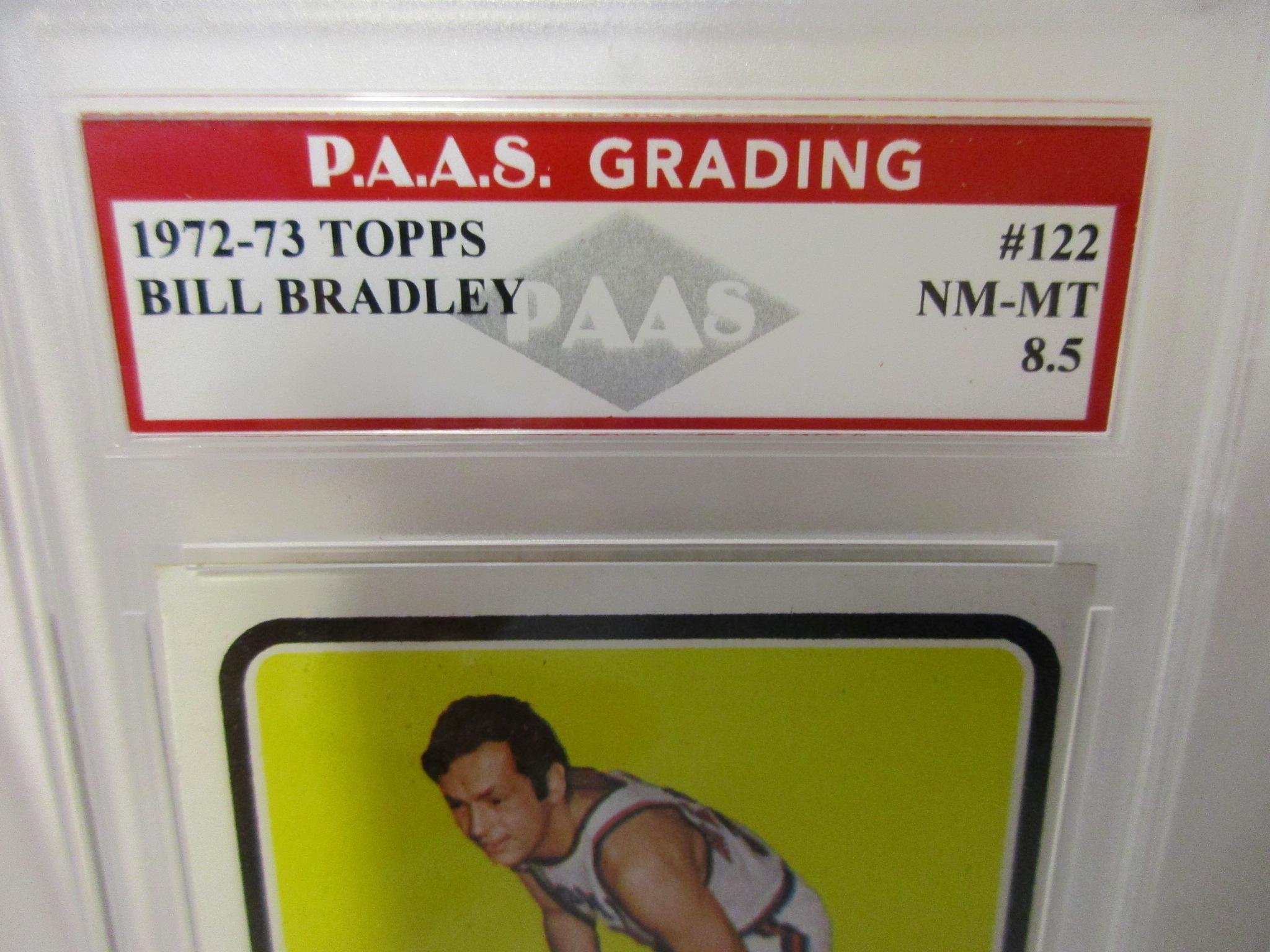 Bill Bradley NY Knicks 1972-73 Topps #122 graded PAAS NM-MT 8.5