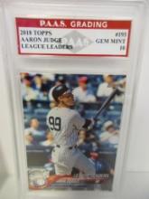 Aaron Judge NY Yankees 2018 Topps League Leaders #193 graded PAAS Gem Mint 10