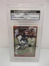 Deion Sanders of the Atlanta Falcons signed autographed slabbed sportscard PAAS Holo 856