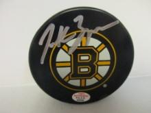 Patrice Bergeron of the Boston Bruins signed autographed logo hockey puck PAAS COA 530